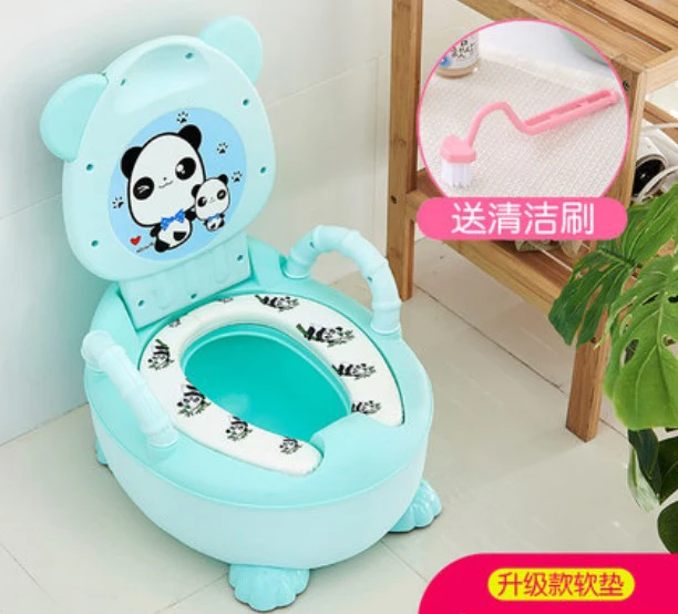 soft green with feet Панда портативный ребенок дети малыш Туалет пластиковый табурет для горшка обучение дешевый горшок стул - Цвет: soft green with feet