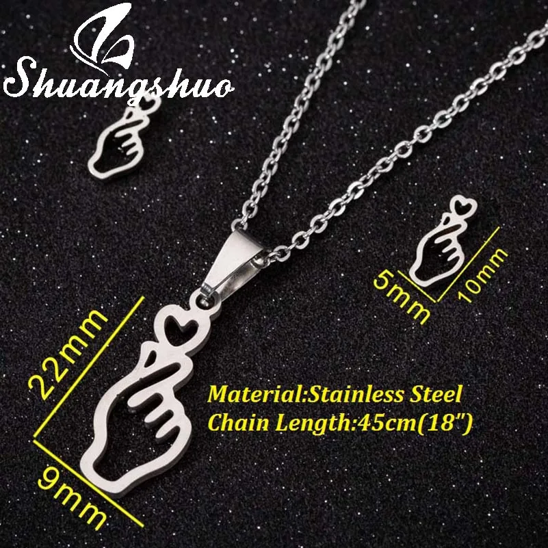 TZ031S Shuangshuo модное ожерелье и подвеска с Микки и Минни Маус для женщин и детей, золотые ювелирные серьги с изображением животных, наборы, рождественские подарки - Окраска металла: TZ031S