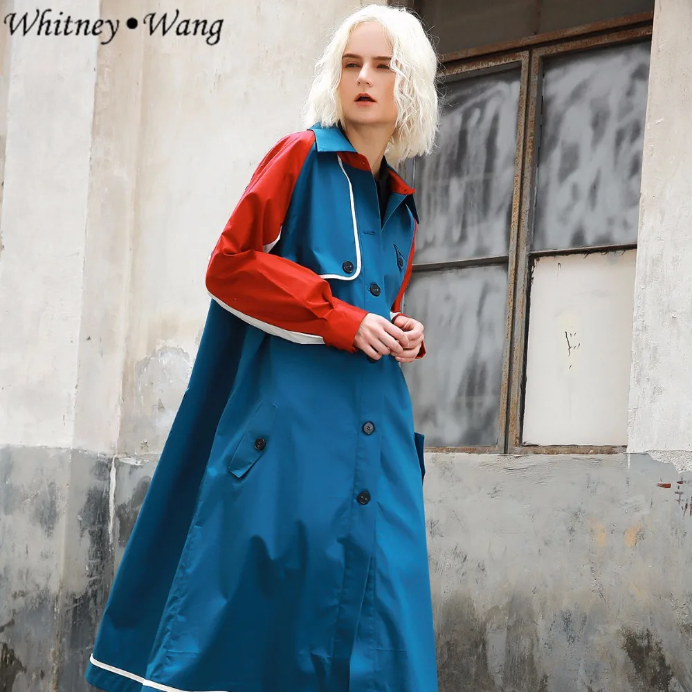 Тренч WHITNEY WANG Осенний оверсайз разных цветов для женщин повседневная верхняя