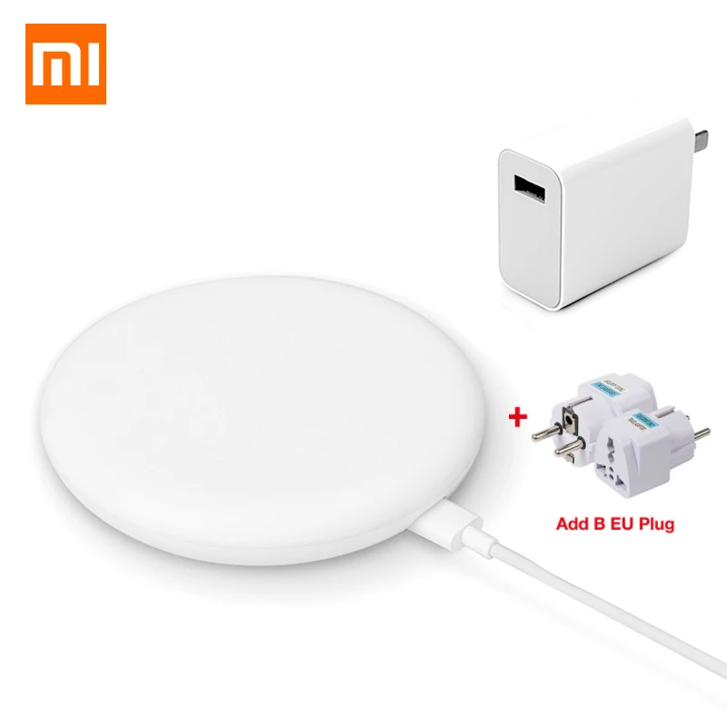 Charger Set B EU Xiao mi Беспроводное зарядное устройство 20 Вт Max для mi 9(20 Вт) mi X 2 S/3(10 Вт) Qi EPP совместимый мобильный телефон(5 Вт) для iPhone XS XR XS MAX - Цвет: Charger Set B EU