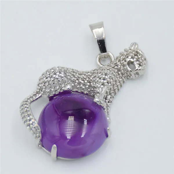 purple stripe agates Новое поступление Мода 1 шт натуральный камень тигровый глаз розовый кристалл Медь животных Подвески "Леопард" для ожерелья женщин Шарм ювелирные изделия - Окраска металла: purple stripe agates