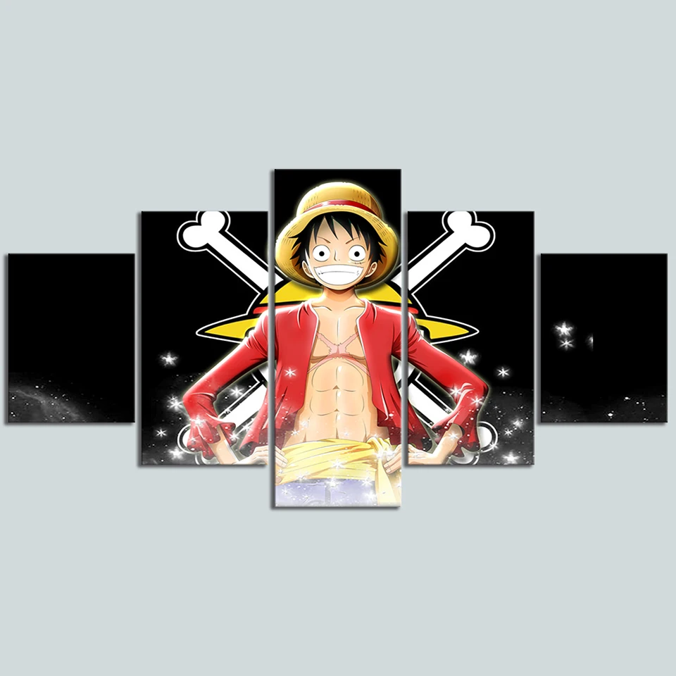 Модульный постер на холсте распылитель 5 шт. Luffy D Monkey настенное искусство цельный