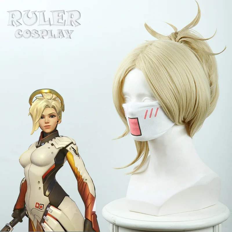 Горячая игра OW D. Va и Mercy Косплей парики цвет коричневый бежевый термостойкие