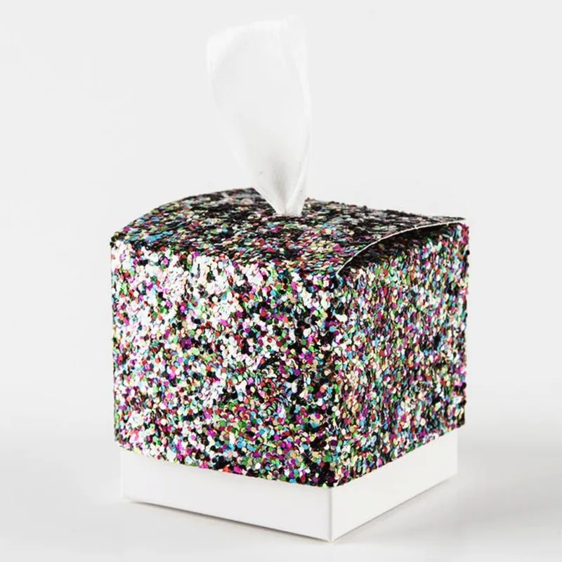 Подарочная коробка для свадебной вечеринки конфет с золотым блеском | Дом и сад