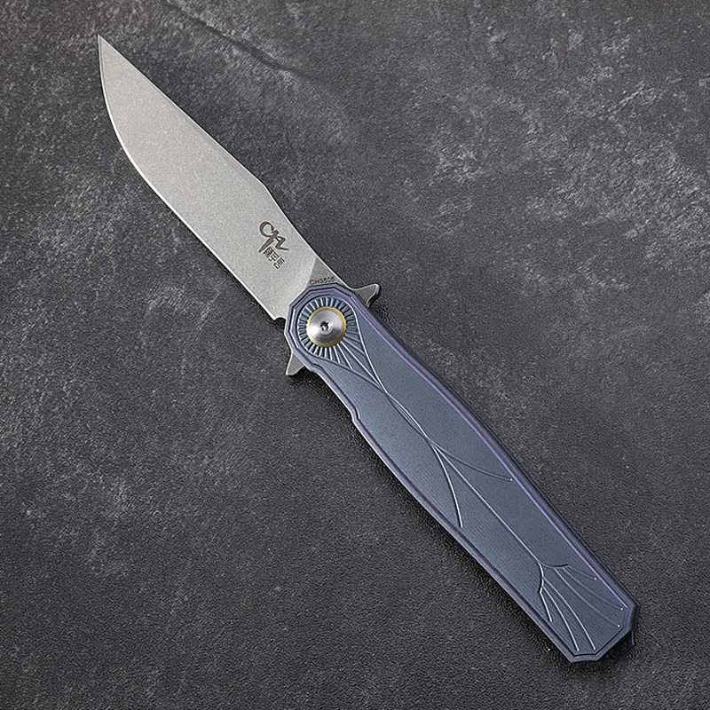 Blue CH3505 S35VN стальной шариковый подшипник, складной нож для кемпинга, инструмент для самозащиты, TC4 ручка, Тактический карманный EDC - Цвет: Blue