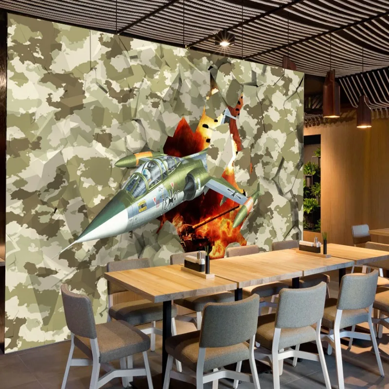 Фотообои 3D стерео самолет настенный Бар Ресторан Настенные обои для гостиной