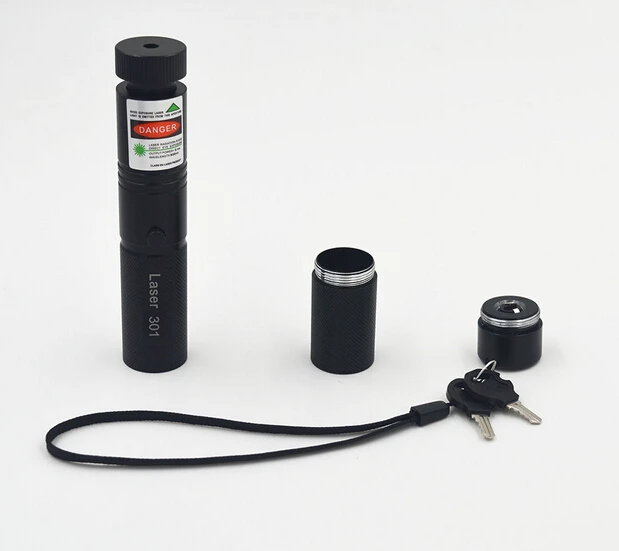 Powerful 301 Green Laser Pointer Pen Beam Light Lazer High Power 20000m 532nm adjustable focus burn match with safe keys |