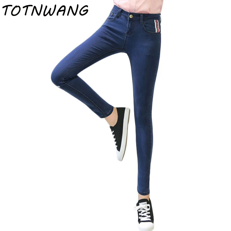 2017 основной обтягивающие джинсы для женские ботильоны карандаш Брюки девочек