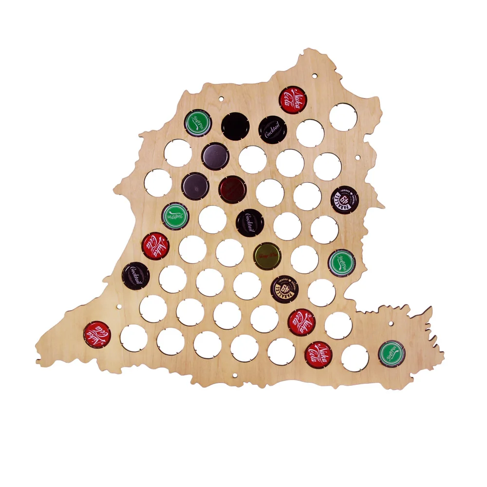 Креативный дизайн пивная бутылка карта Испании деревянная Кепка коллекция