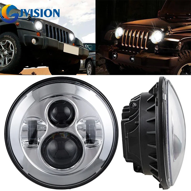7 ''мотоциклетные фары H4 светодиодный проектор Hi/Lo луч для Hummer H1 H2 Jeep Wrangler JK FJ