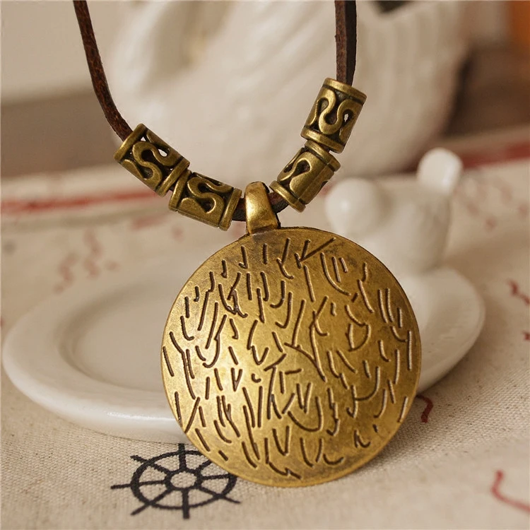 Женское винтажное ожерелье ручной работы длинное из кожаной веревки в богемном