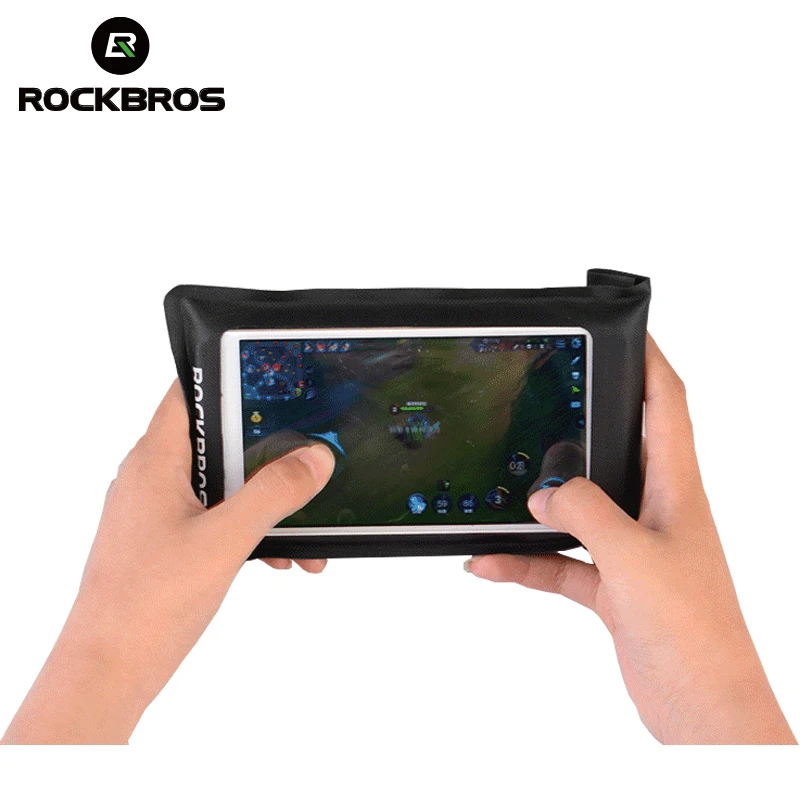 ROCKBROS велосипедная сумка для телефона с сенсорным экраном на руль передняя трубка