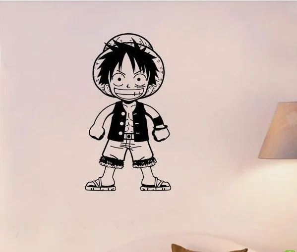 Luffy одна штука Наклейка на стену виниловые наклейки Декор для дома декоративное