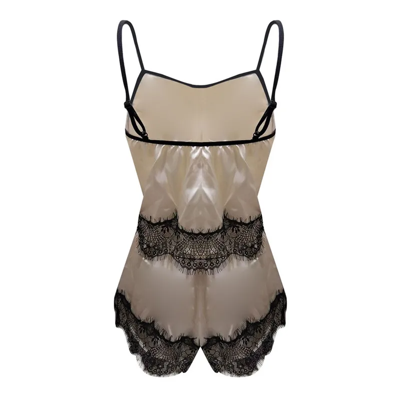 Женская Сексуальная атласная ночная рубашка на бретельках нижнее белье