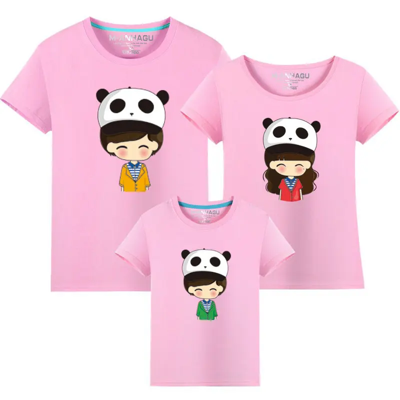 Летняя семейная домашняя одежда для матери и ребенка футболка с коротким рукавом