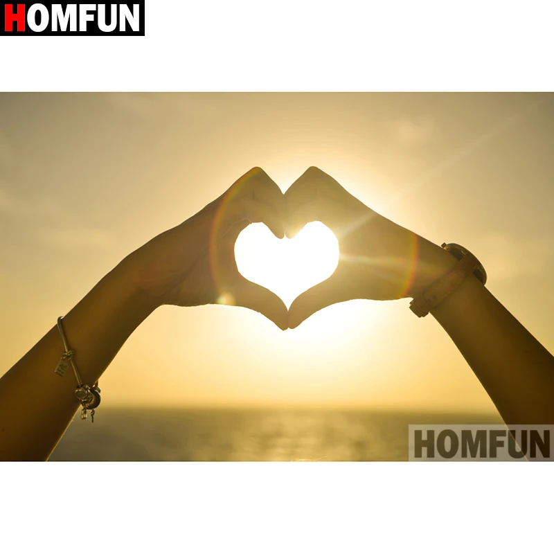 

Алмазная 5D Вышивка HOMFUN A16463, Набор для творчества, вышивка крестиком, «ручное сердце», полное украшение для дома и комнаты