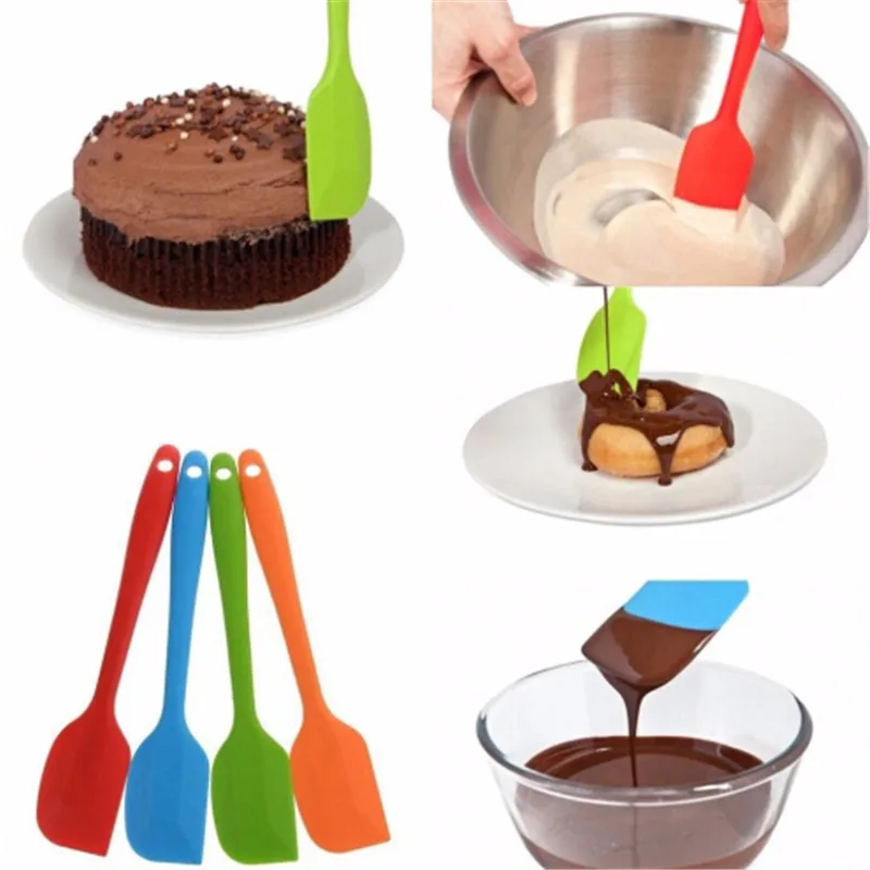 

1PC Kitchen Silicone Cream Butter Cake Spatula Mixing Cake Scraper Brush Butter Mixer Pastry Brushes Baking Tools