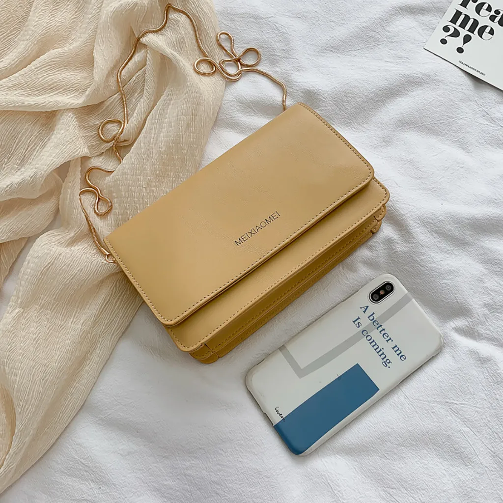 Женская сумка простая модная на плечо с цепочкой маленькая квадратная женская