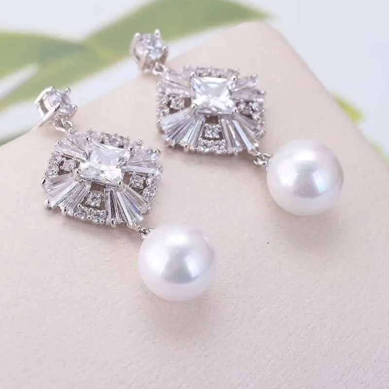 HIBRIDE New Luxury Similated Pearl Drop Earrings For Bridal Jewelry Fashion Design Pendant Brincos Earring E-902 | Украшения и