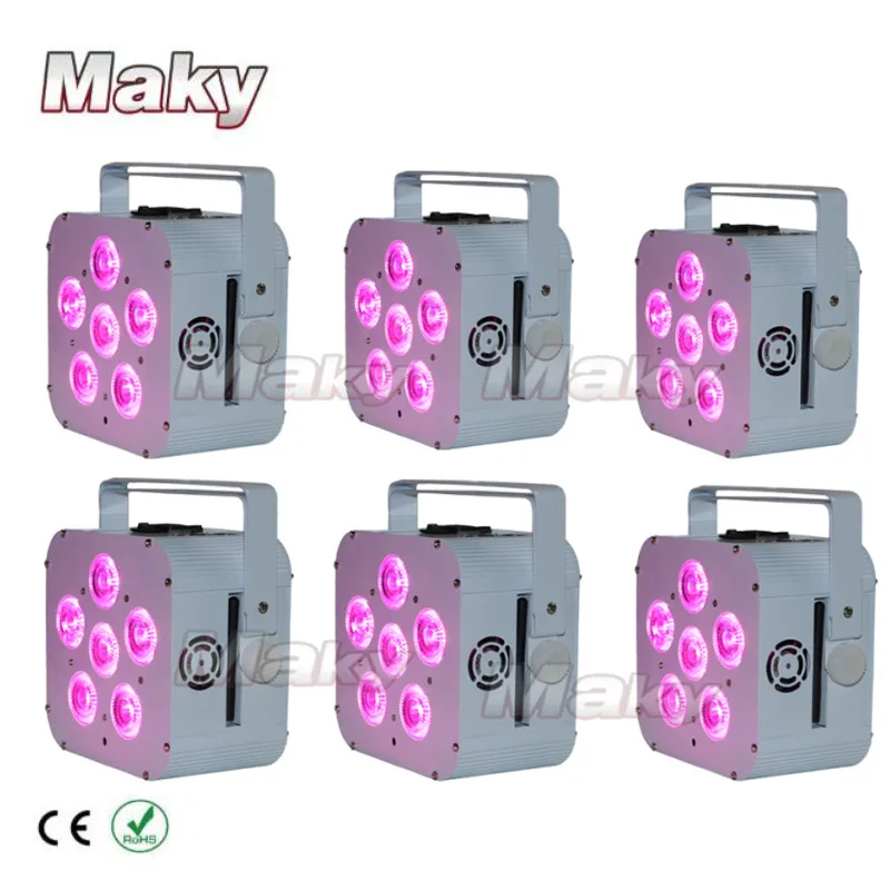 6 огни DMX512 популярные LED снизу вверх литиевая батарея par Мощный шт. RGBWA УФ