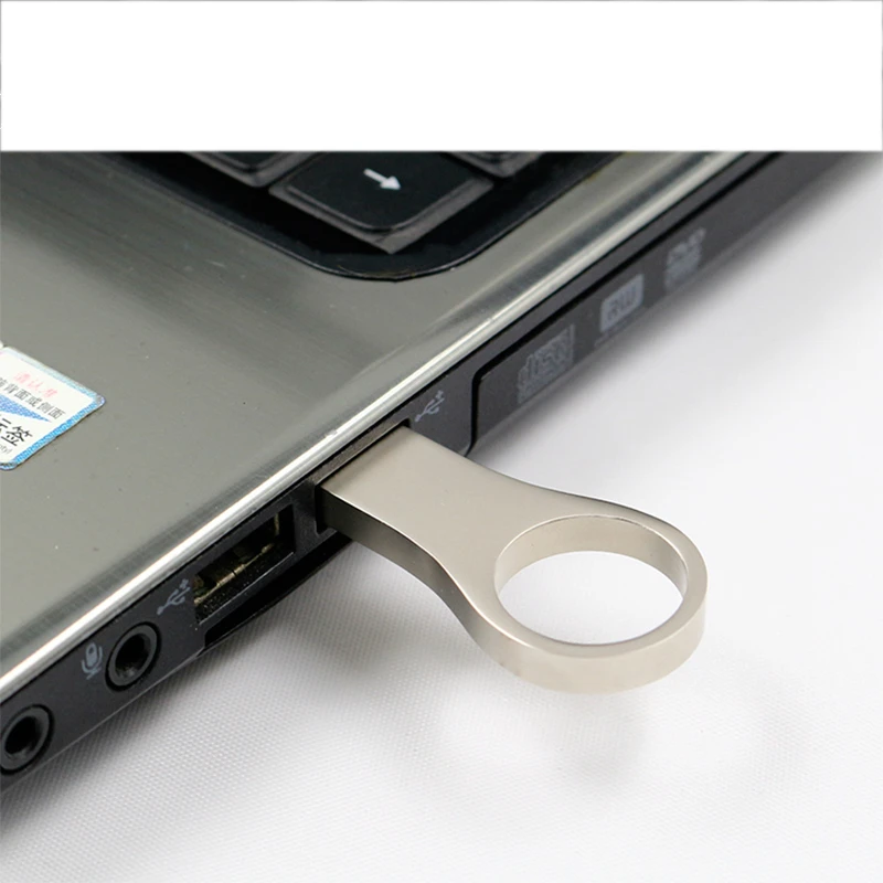 

Metal Silver Waterproof USB Flash Drive 64GB 8GB 16GB 32G PenDrive 128GB Ultra Fast Key Ring Memory Flash Stick Pen Drive
