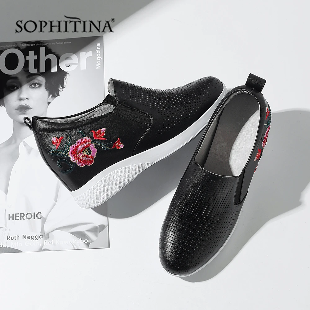 SOPHITINA/Модные туфли на платформе с цветочным узором.Уудобная повседневная обувь
