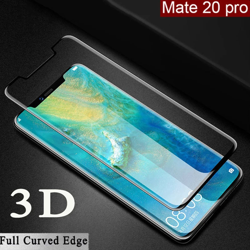 Изогнутое закаленное стекло с полным покрытием для Huawei Mate 20 Pro защита экрана