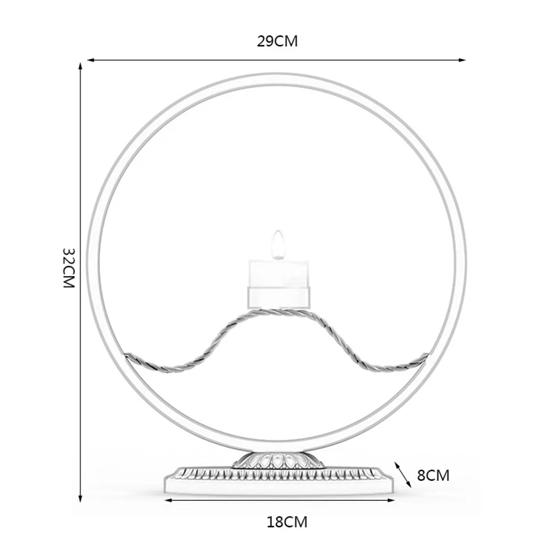 32*18*8 cm Nordic Iron Candle Holders Geometric Tealight Round Centerpieces For Wedding Home Decor | Дом и сад