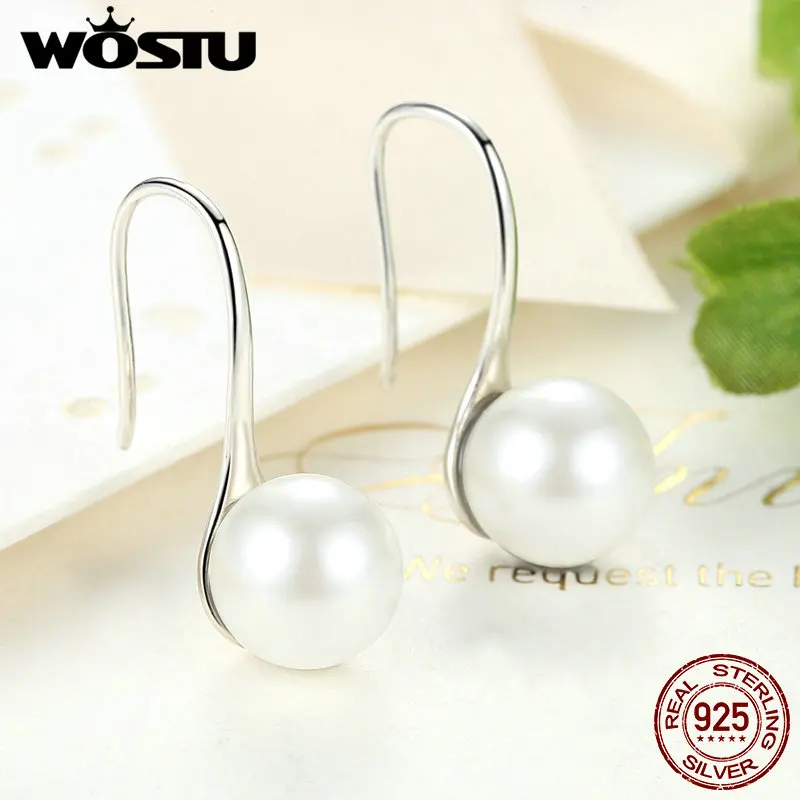 WOSTU New Fashion 100% 925 Sterling Silver Drop Earrings For Women Fine Jewelry Birthday Gift Girlfriend | Украшения и аксессуары