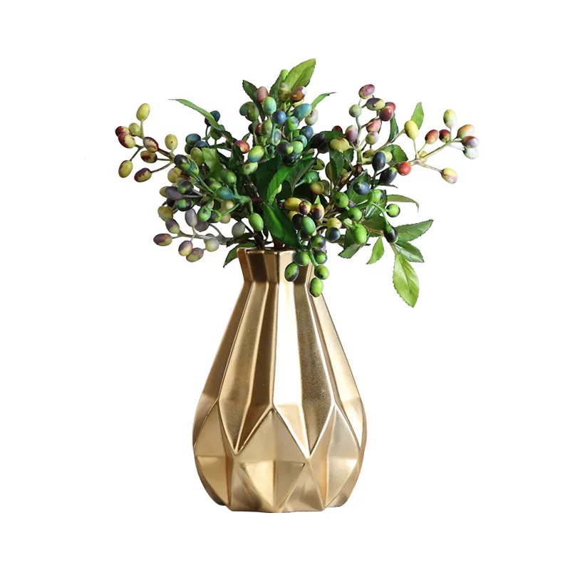 

Ins Золотая Скандинавская керамическая ваза для водной культуры, украшения для гостиной, настольные сушеные мини-цветы и цветы