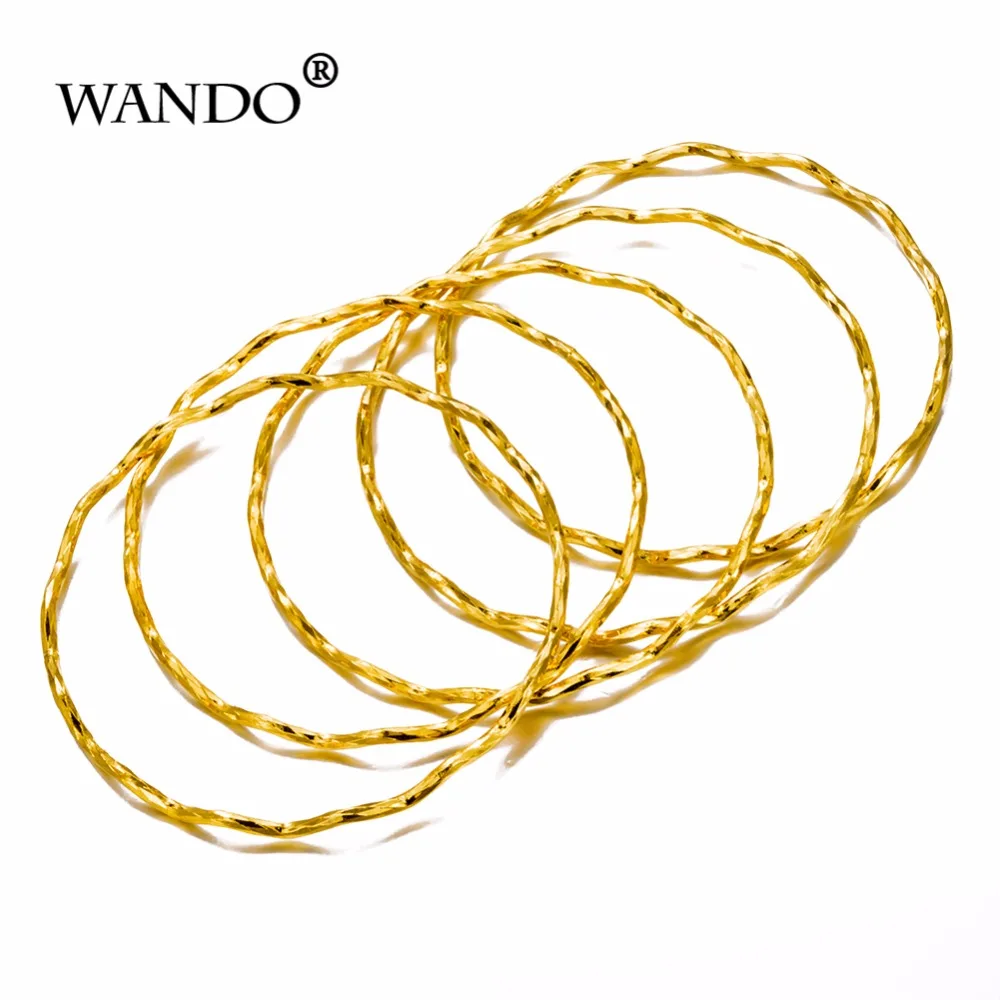 Wando 5 шт./лот золотые браслеты для женщин эфиопские свадебные круглые Арабские