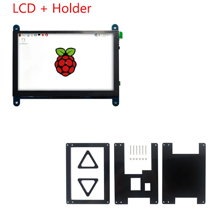 Raspberry Pi 4 Модель B ЖК-экран сенсорный экран 5 дюймов емкостный 800*480 дисплей модуль совместимый для Raspberry Pi 3 Model B+/3B - Цвет: LCD with Holder