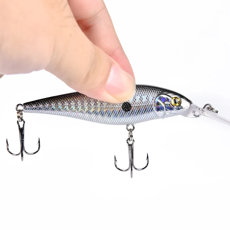 Рыболовные приманки Пластиковые твердые рыболовные крючки 1 шт. Minnow 6-11 см 3D глаза