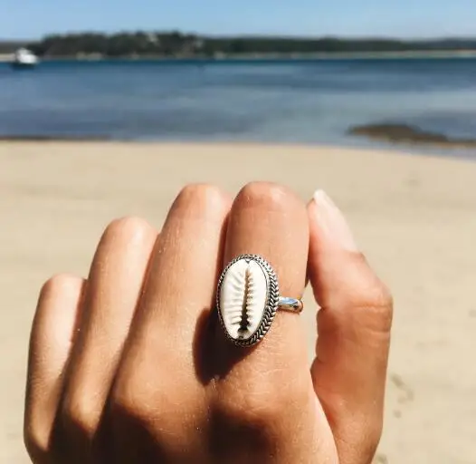 2018 Подвески Cowry Cowrie кольцо в стиле бохо женские кольца на палец из натуральной