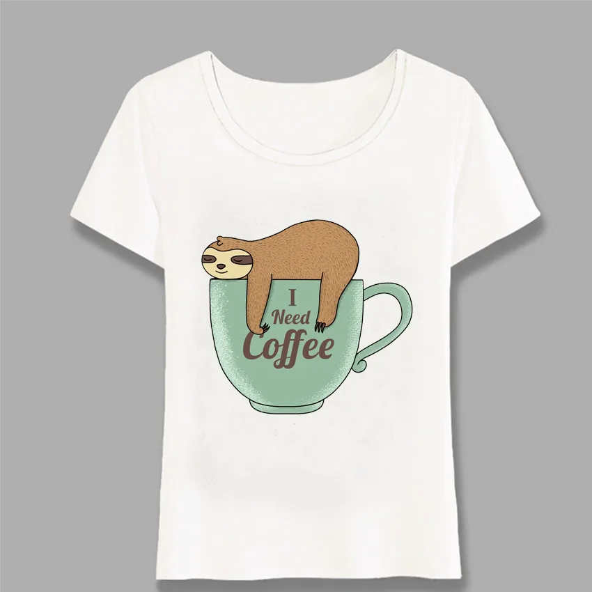Для женщин короткий рукав с рисунком I Need Coffee футболка изображением Супермена