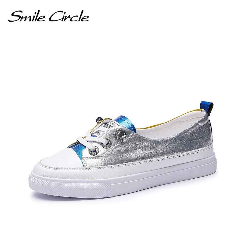 2019 г. весенняя обувь со смайликом женские кроссовки на плоской платформе модная