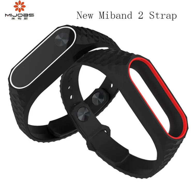 Новинка, ремешок Mjobs mi band 2, двойной цвет, силиконовые браслеты, сменный ремешок для xiaomi bracciale, xiaomi mi band 2