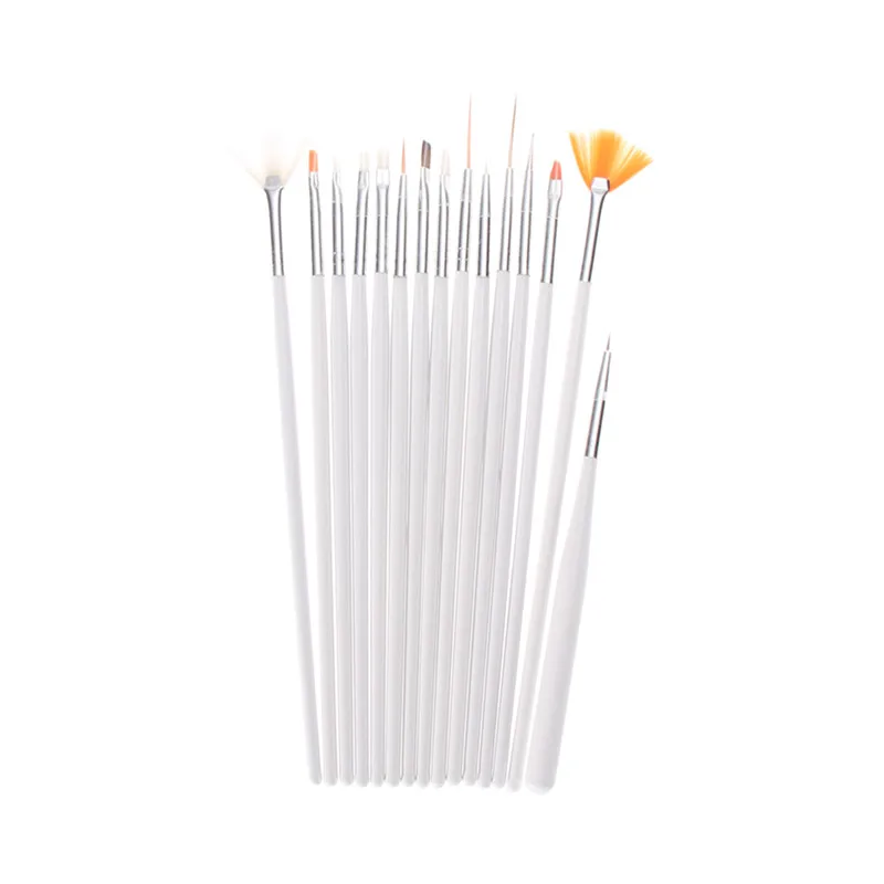 15 шт. Профессиональный набор кистей для дизайна ногтей Поддельные кисти покраски