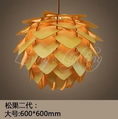 60cm Pinecone 2 Дубовый деревянный шишка подвесные светильники подвесные деревянные современные светильники столовая Ресторан Ретро светильники Освещение - Цвет корпуса: 60cm Pinecone 2