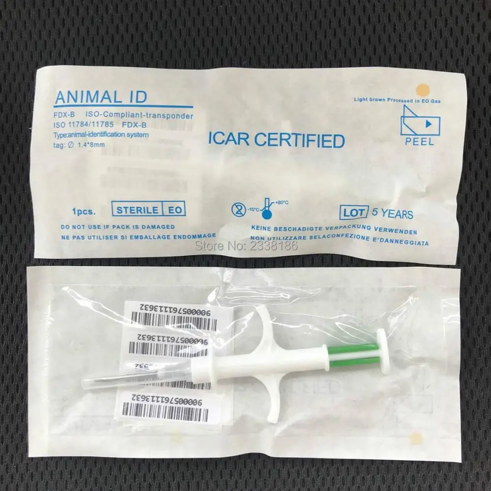 READELL 1 шт. 1,4*8 мм RFID 134,2 кГц чип для домашнего животного siringhe veterinaria animale микрочип di identificazione per