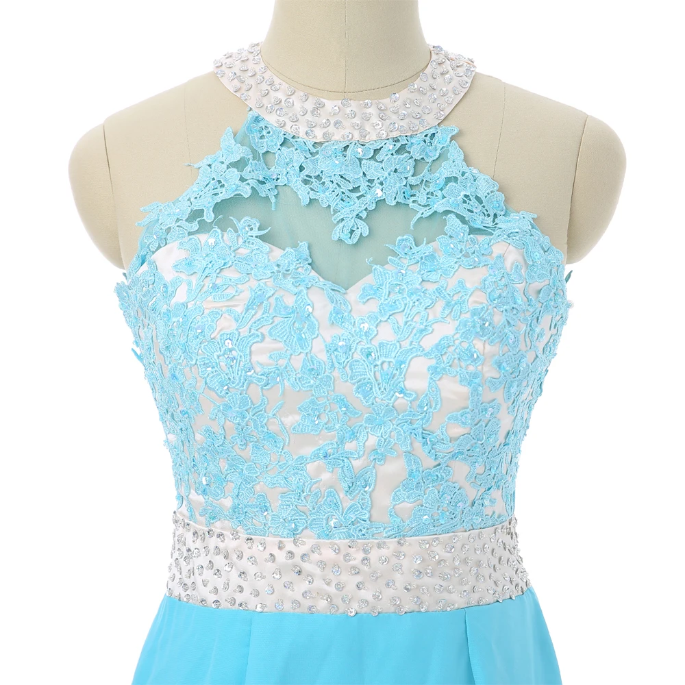 Женское шифоновое вечернее платье-русалка бирюзовое длинное платье с вышивкой