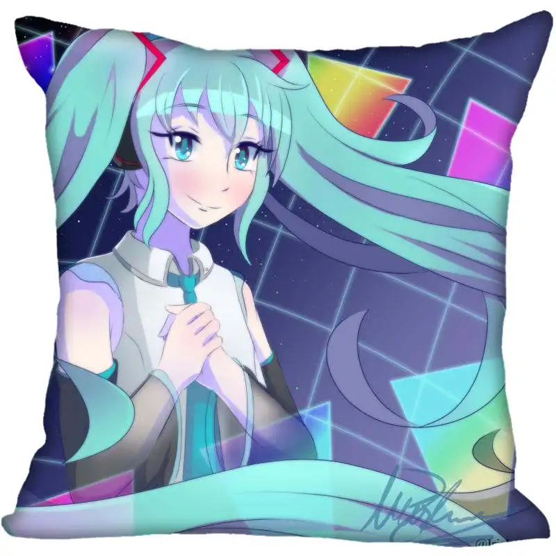 Заказная декоративная наволочка Hatsune Miku квадратная Наволочка на молнии 33x33,40x40,45x45 см(с одной стороны) наволочка