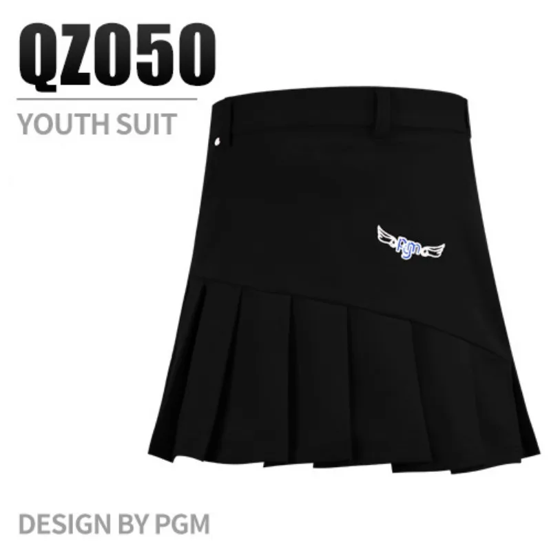 

2019 PGM Breathable Summer Suit Girl Short Sleeve T-shirt Golf Clothing Children's Sports Top Pleated Skirt