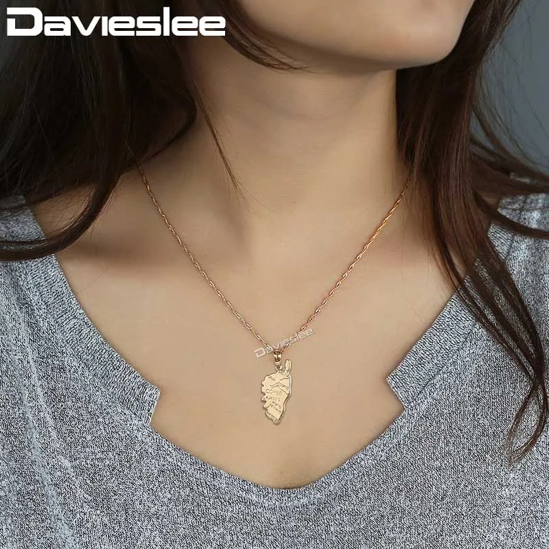 Женское колье с подвеской в виде карты Davieslee ожерелье цвета шампанского