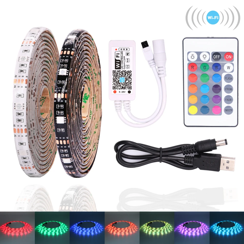 USB RGB Светодиодные ленты Водонепроницаемый 5 V 5050 SMD с функцией дневного света в