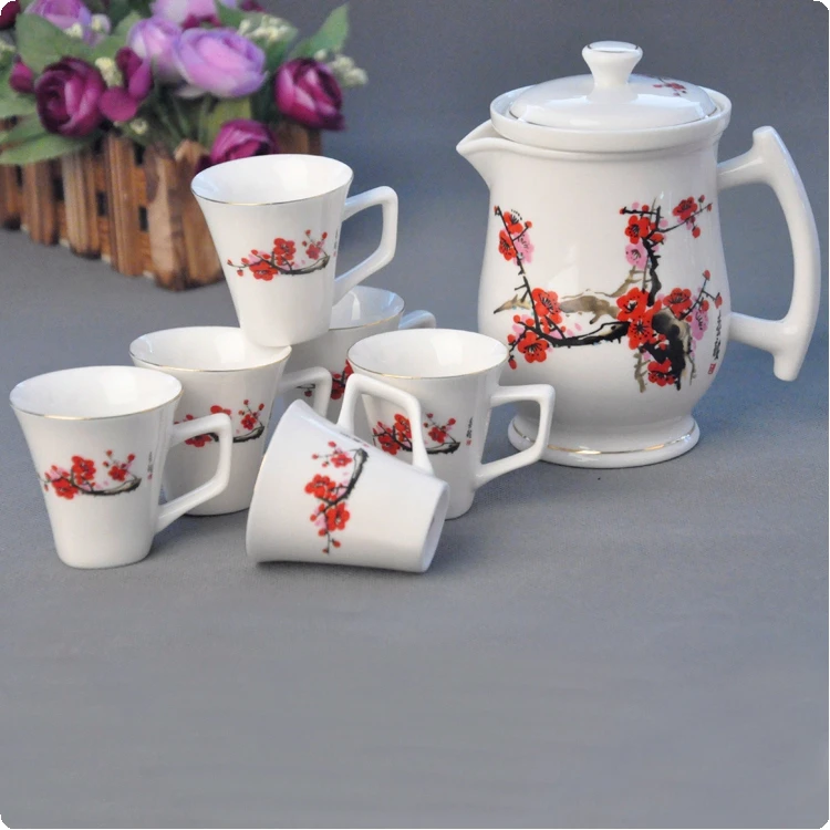 Красный ромб фарфоровый чайный комплект с специальное предложение Huayu дэхуа
