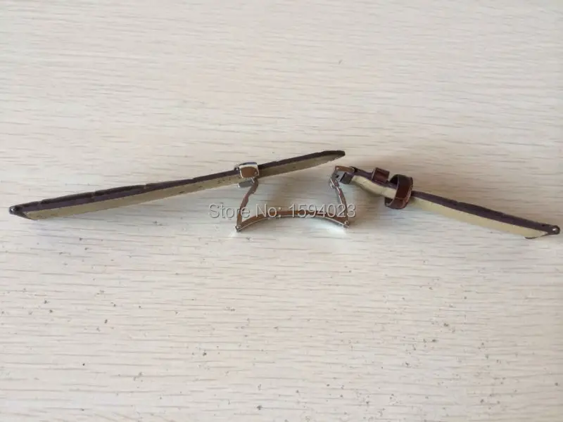 19mm (Buckle18mm) PRC200 T17 T41 T461 High Quality Silver Butterfly Buckle + Brown Genuine Leather Watch Bands Strap