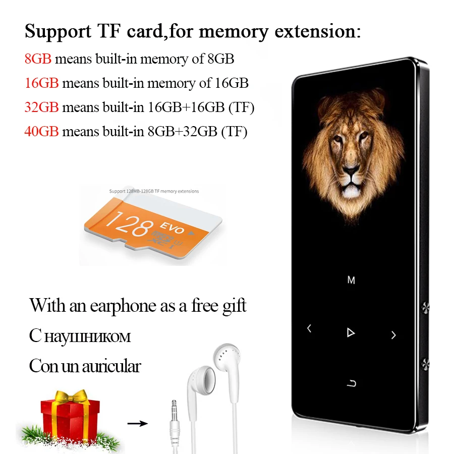 Портативный mp3 плеер с Bluetooth 4 2 и сенсорными клавишами 1 8 дюйма|MP3-плееры| |