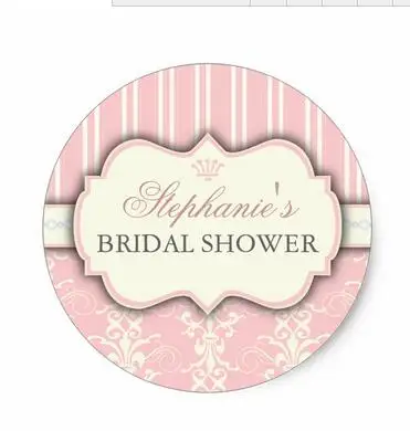 

1.5inch Chic Damask Vintage Bridal Shower Favor Sticker