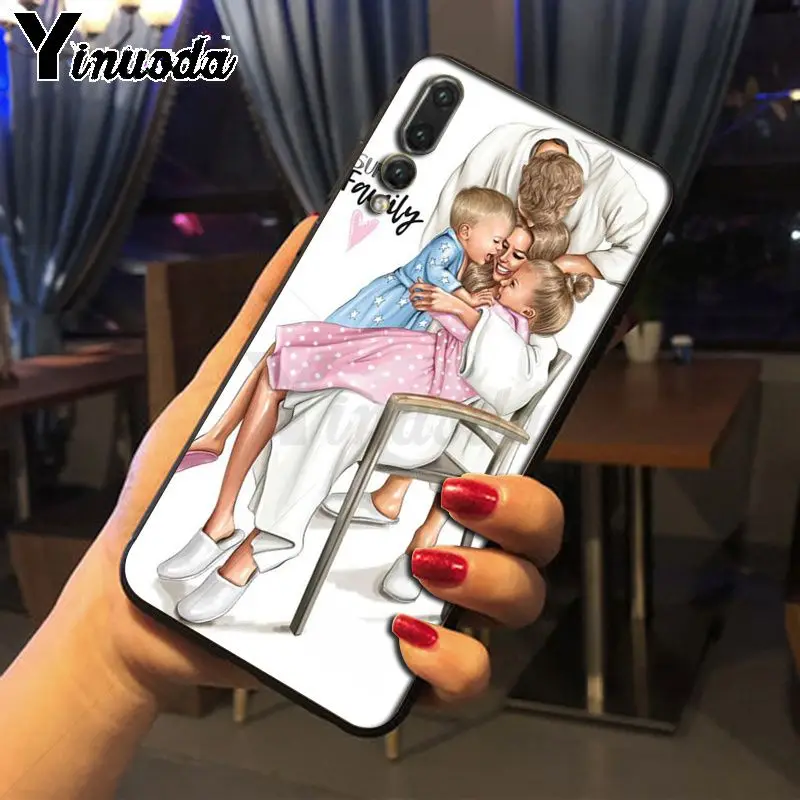 Yinuoda милые чехлы для телефонов мамы и маленькой девочки Huawei P20pro mate10lite p9 p10plus honor 8x 7A